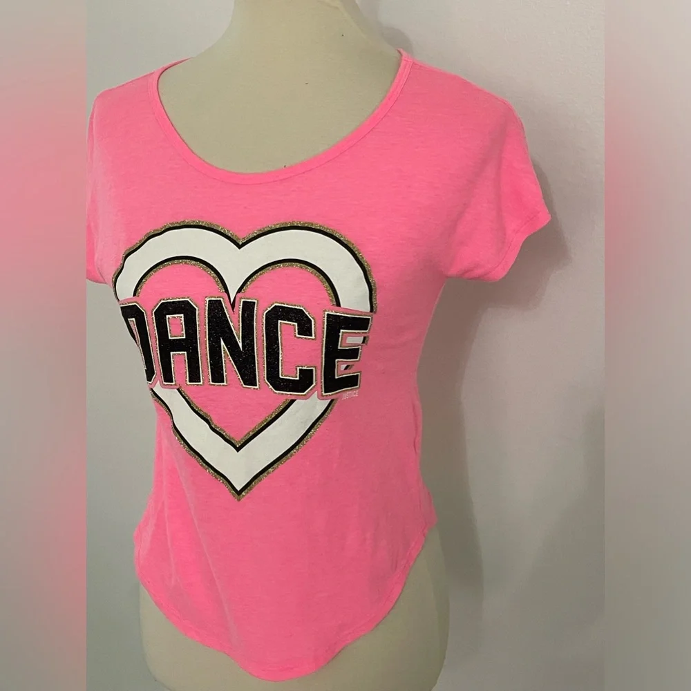 * Justice Pink Dance Top * Size 12‎ * Wild About Music *